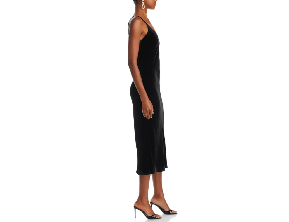 L'AGENCE Seridie Velvet Midi Slip Dress MSRP $595