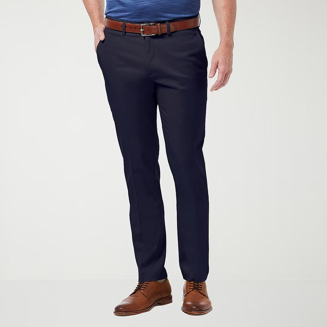 Haggar Men's Premium No Iron Khaki Straight Fit & Slim Fit Pants MSRP $70