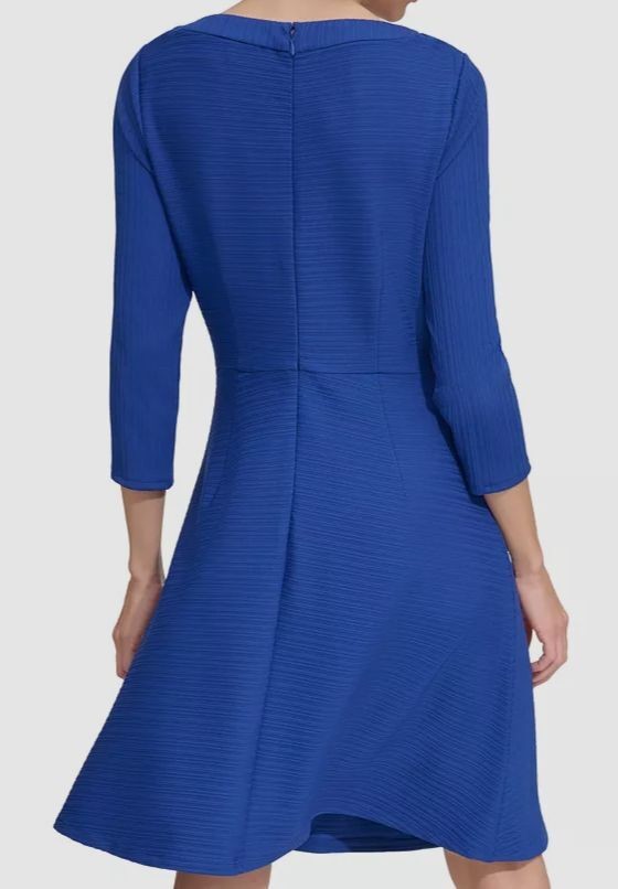 Tommy Hilfiger Petite 3/4-Sleeve Textured Knit Dress MSRP $119