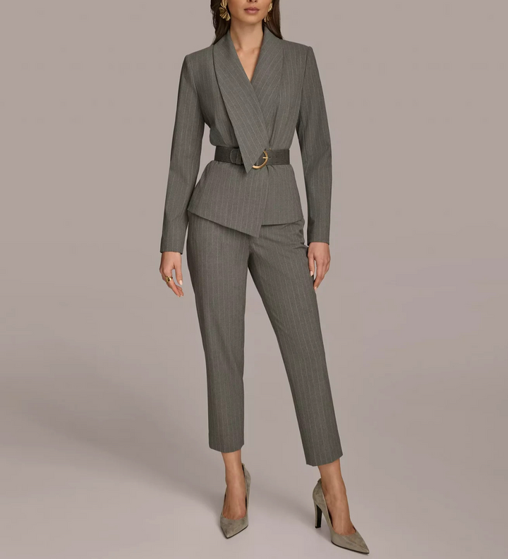 Donna Karan New York Women's Belted Pinstripe Jacket MSRP $199