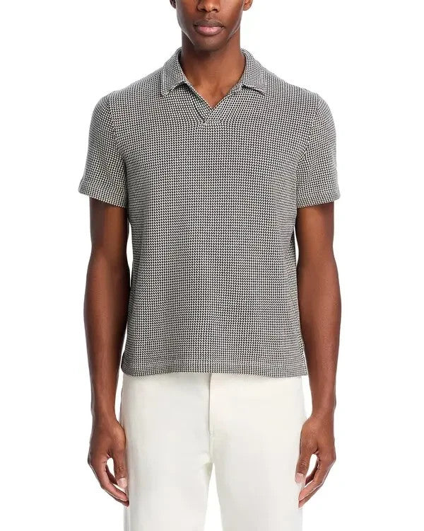 The Men's Store Houndstooth Cotton Knit Polo Shirt MSRP $108
