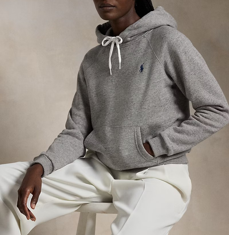 Polo Ralph Lauren Women's Shrunken Fit Fleece Hoodie Sweatshirt MSRP $158
