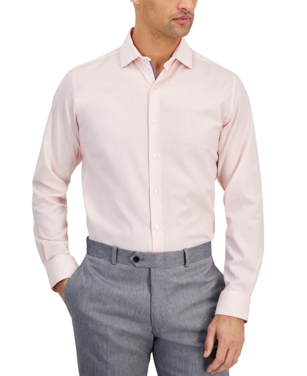 Bar III Slim-Fit Stretch Diamond Dobby Dress Shirt MSRP $70