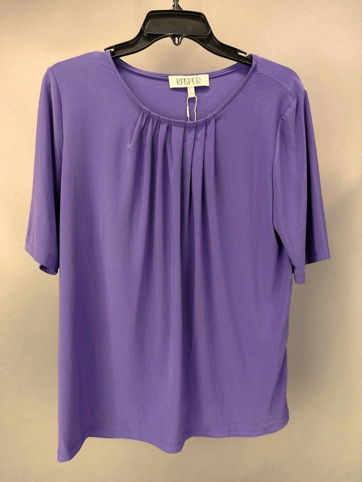 Kasper Women's Pleat Neck Knit Top MSRP $49