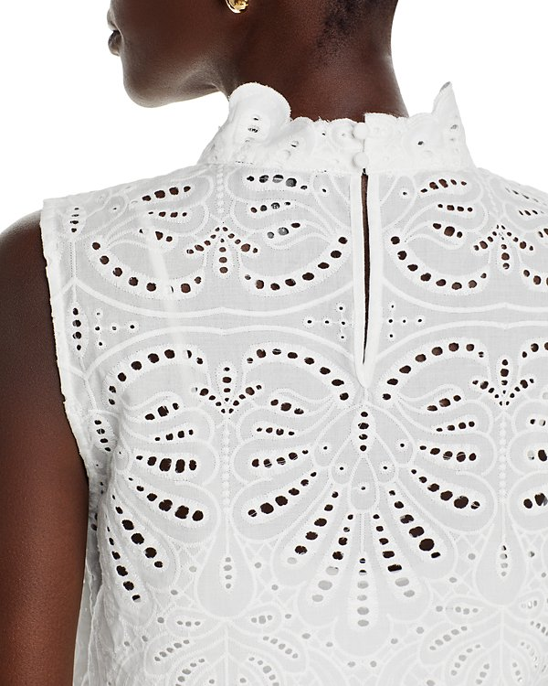 AQUA Lace Mock Neck Sleeveless Top MSRP $68