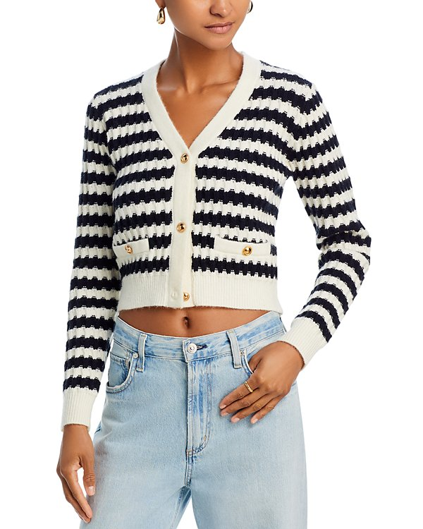 Line & Dot Laurel Cropped Knit Cardigan MSRP $109