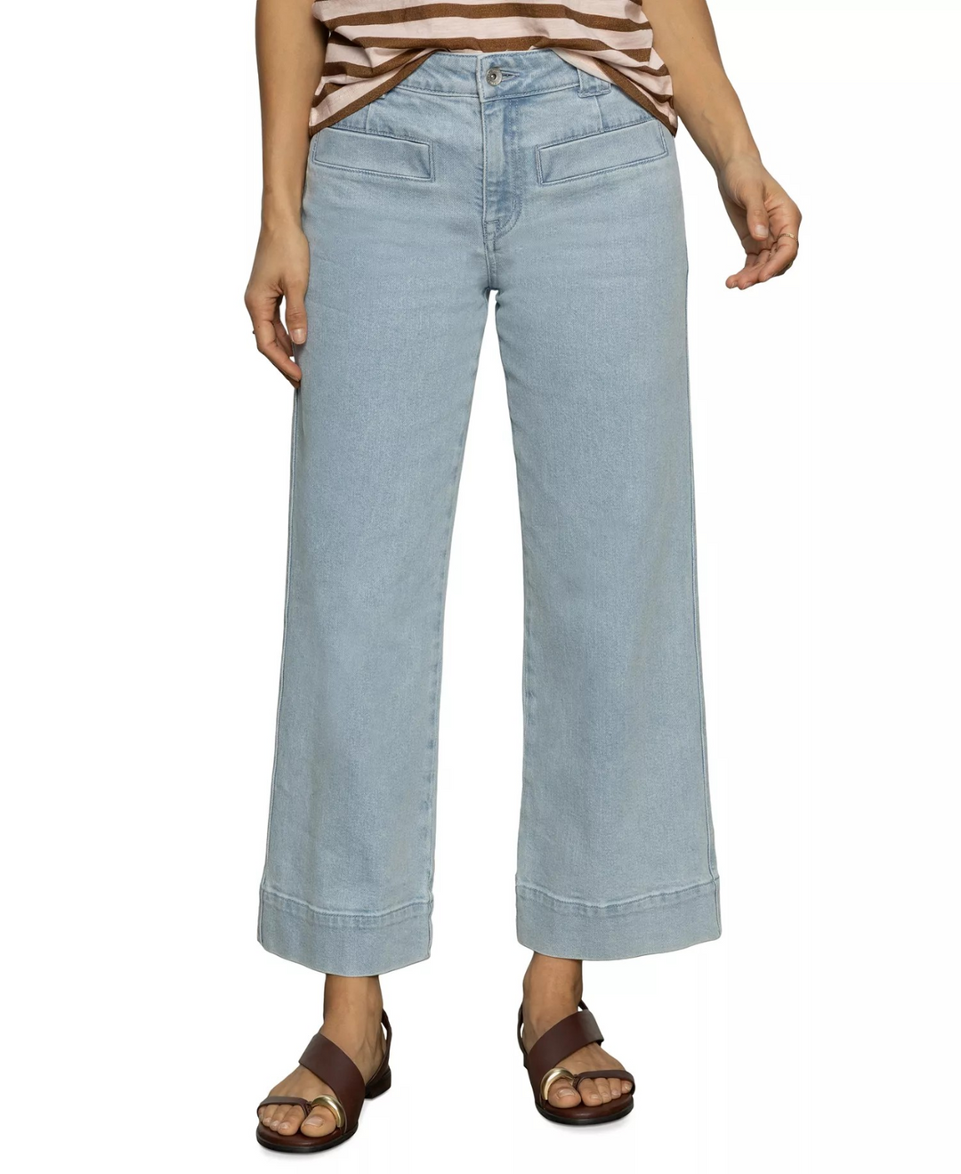 Sanctuary Women's Voyage Cropped Wide-Leg Jeans MSRP $139
