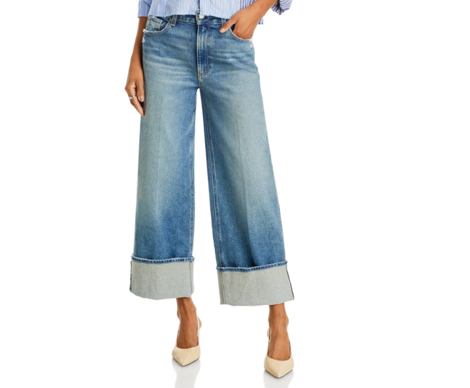 PAIGE Sasha High Rise Ankle Wide Cuff Jeans MSRP $259