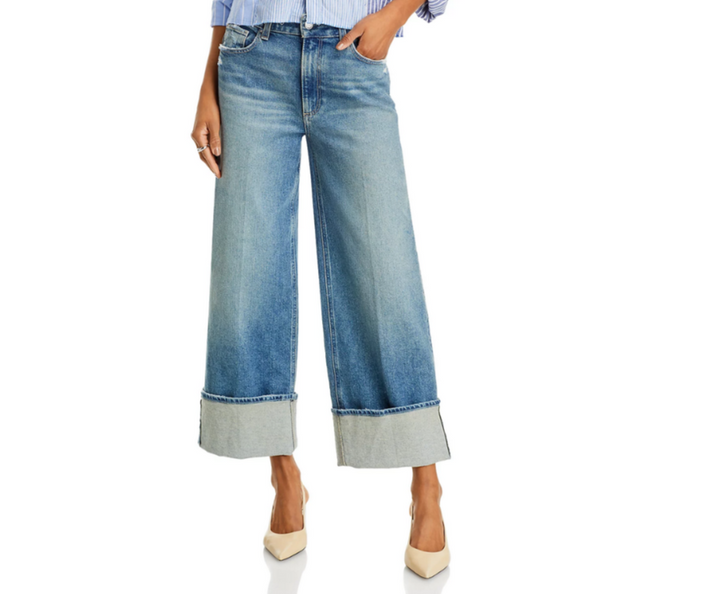 PAIGE Sasha High Rise Ankle Wide Cuff Jeans MSRP $259