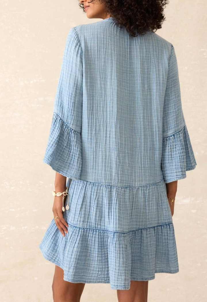 Faherty Kasey Organic Cotton Tiered Dress MSRP $168