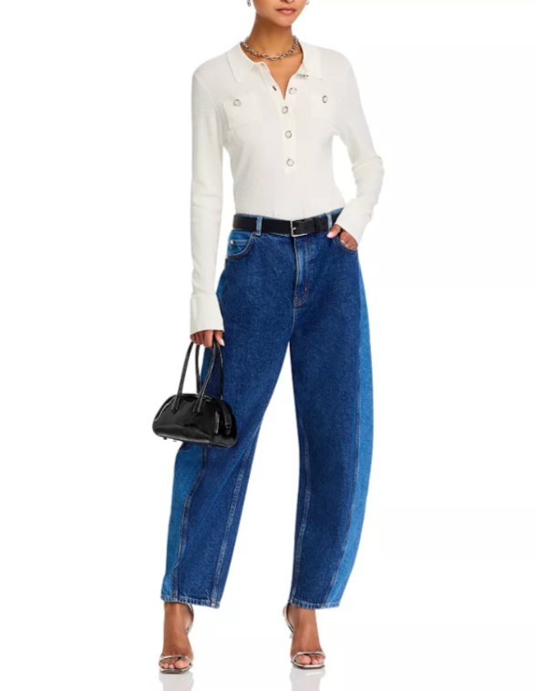 Derek Lam 10 Crosby Pansy Henley Top MSRP $295