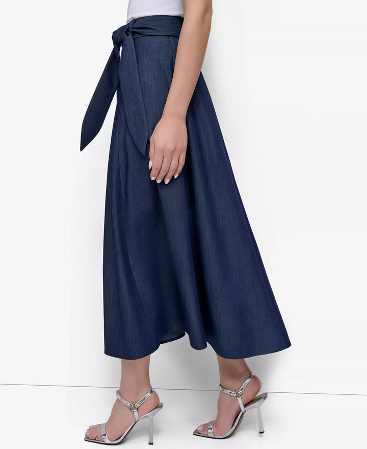 DKNY Women's Maxi Skirt with Tie Belt MSRP $109