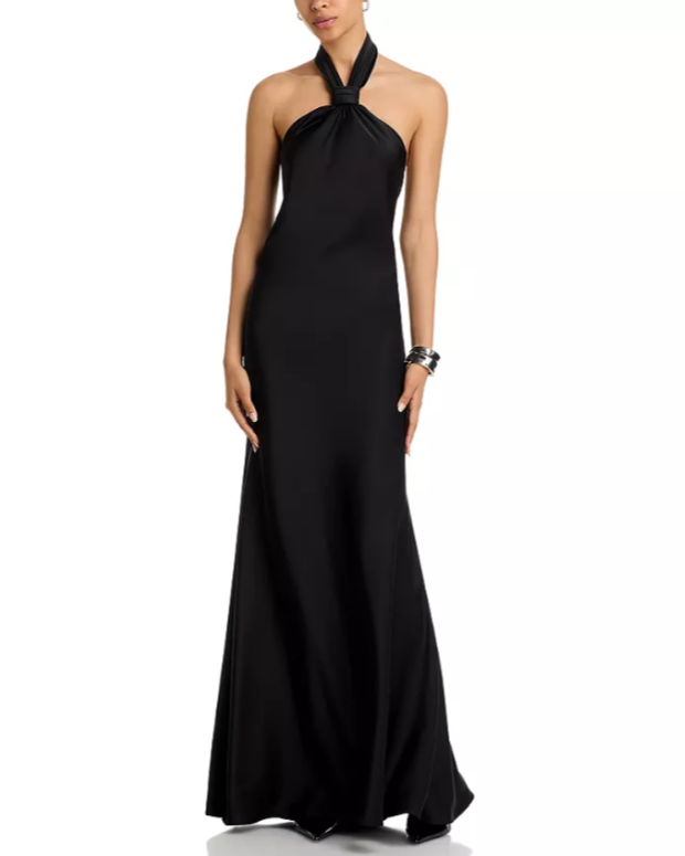AQUA Knot Halter Gown MSRP $268