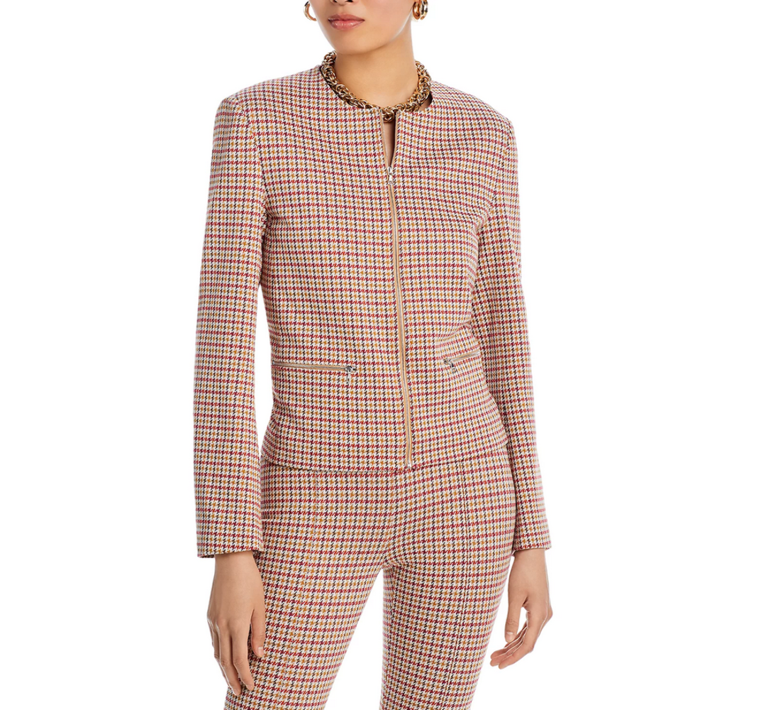 Rosetta Getty Houndstooth Zip Front Jacket 5D 2863-