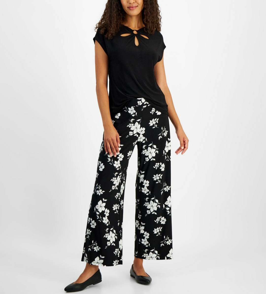 Kasper Women's Keyhole Ring Short-Sleeve Top MSRP $59