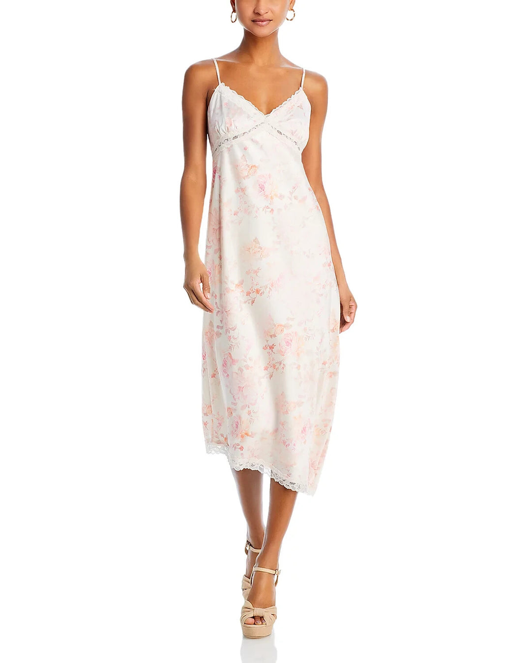 WAYF Mary Lace Trim Slip Dress MSRP $118