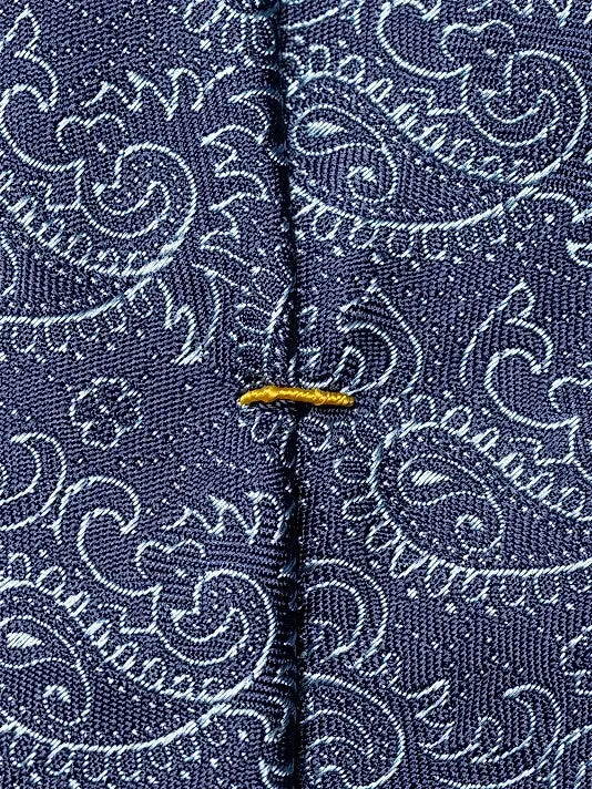 Eton Navy Paisley Silk Tie MSRP $170