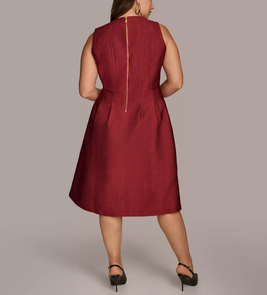 Donna Karan New York Plus Size Jacquard Fit & Flare Dress MSRP $209 N