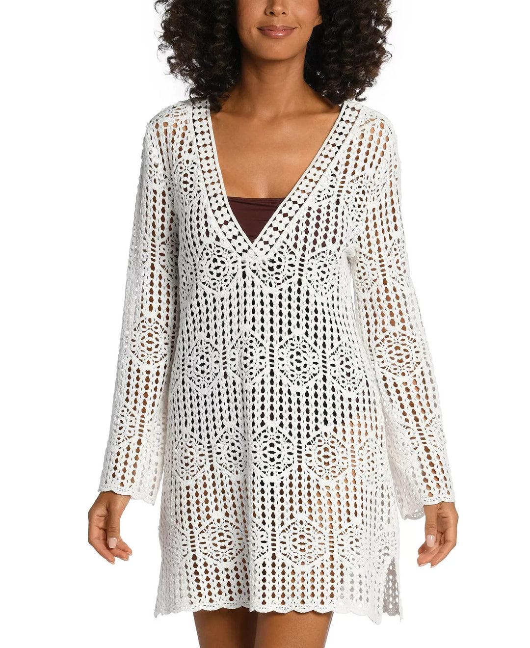 La Blanca Waverly Bell-Sleeve Cover-Up Dress MSRP $127