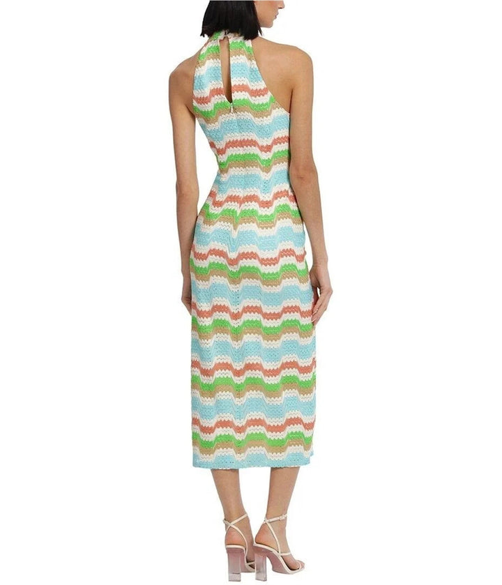 Donna Morgan Women's Sleeveless Crochet Midi Dress MSRP $138