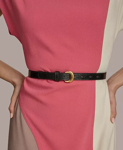 Donna Karan New York Petite Colorblocked Belted Sheath Dress MSRP $159