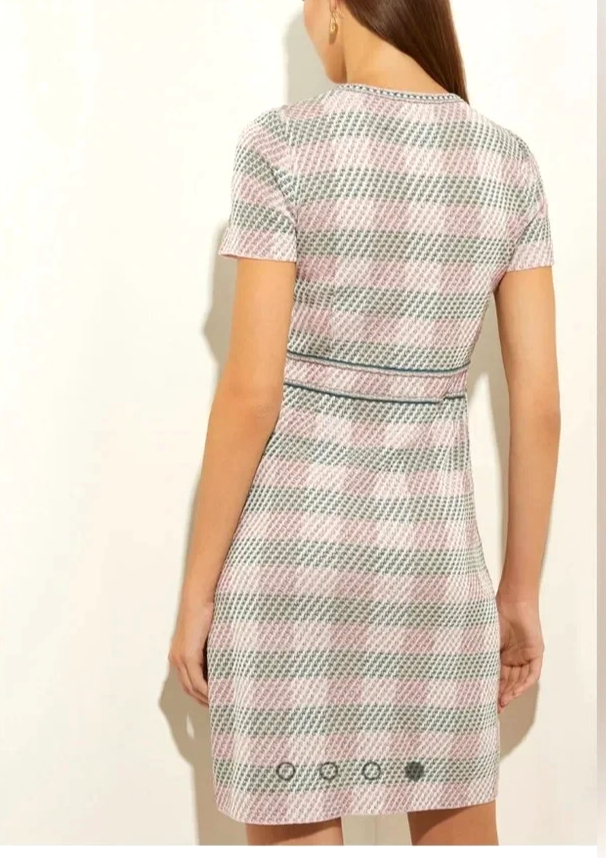 Misook Plaid Button Front Sheath Dress MSRP $378