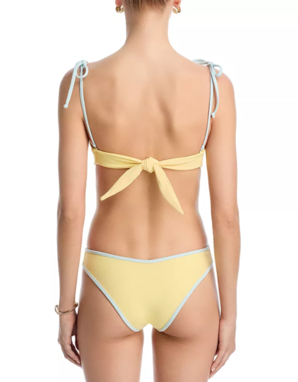 Montce Tori Ties Bandeau Bikini Top & Lulu Cheeky Bikini Bottom MSRP $230