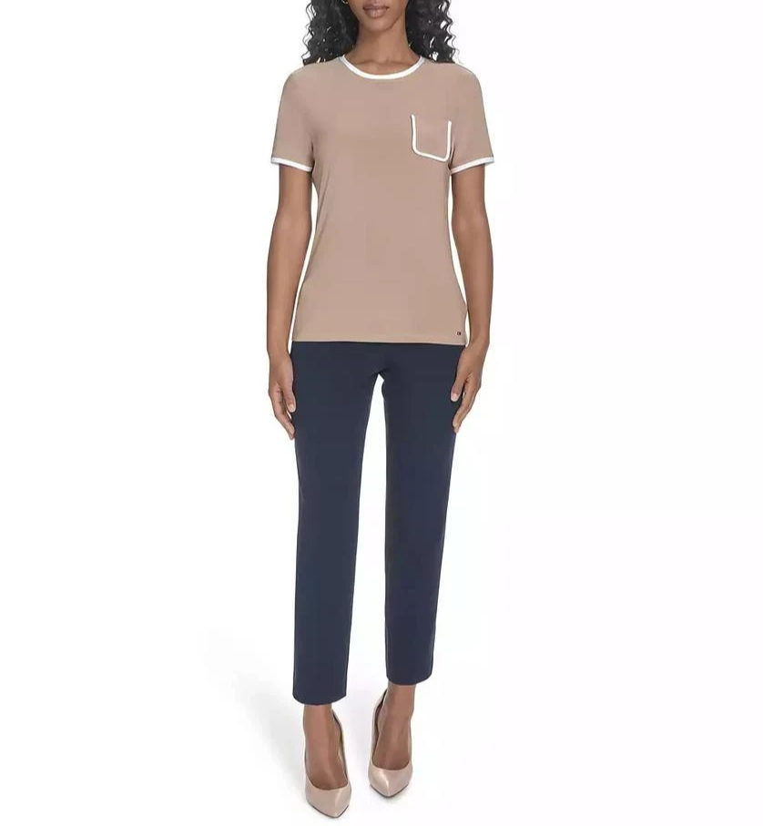Tommy Hilfiger Women's Short-Sleeve Crewneck Pocket Tee MSRP $49