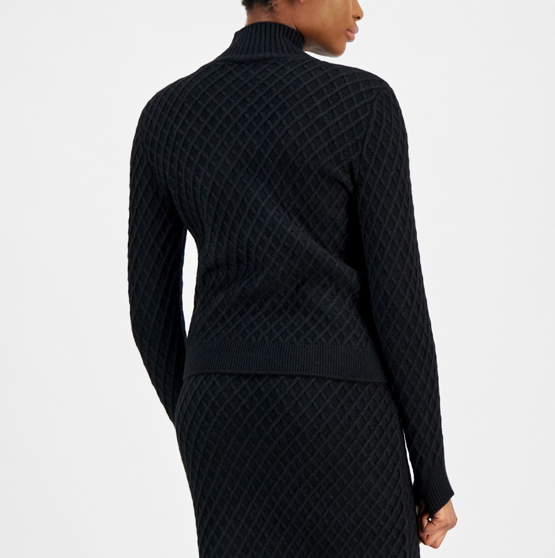 Anne Klein Women's Diamond Knit Turtleneck Sweater MSRP $99