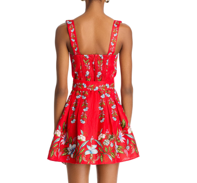 FARM Rio Sweet Bloom Bouquet Red Sleeveless Mini Dress MSRP $210