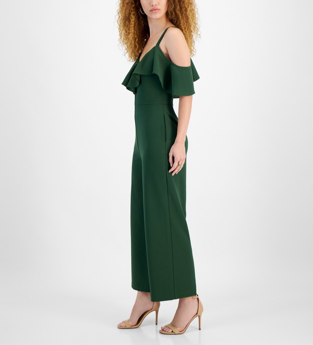 Rachel Rachel Roma Ruffled Off-The-Shoulder Jumpsuit MSRP $129