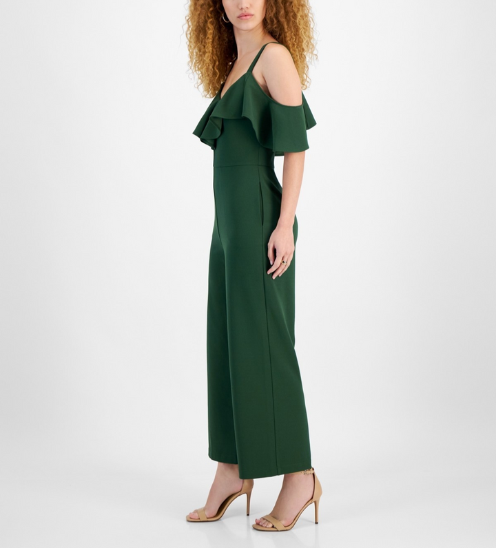 Rachel Rachel Roma Ruffled Off-The-Shoulder Jumpsuit MSRP $129