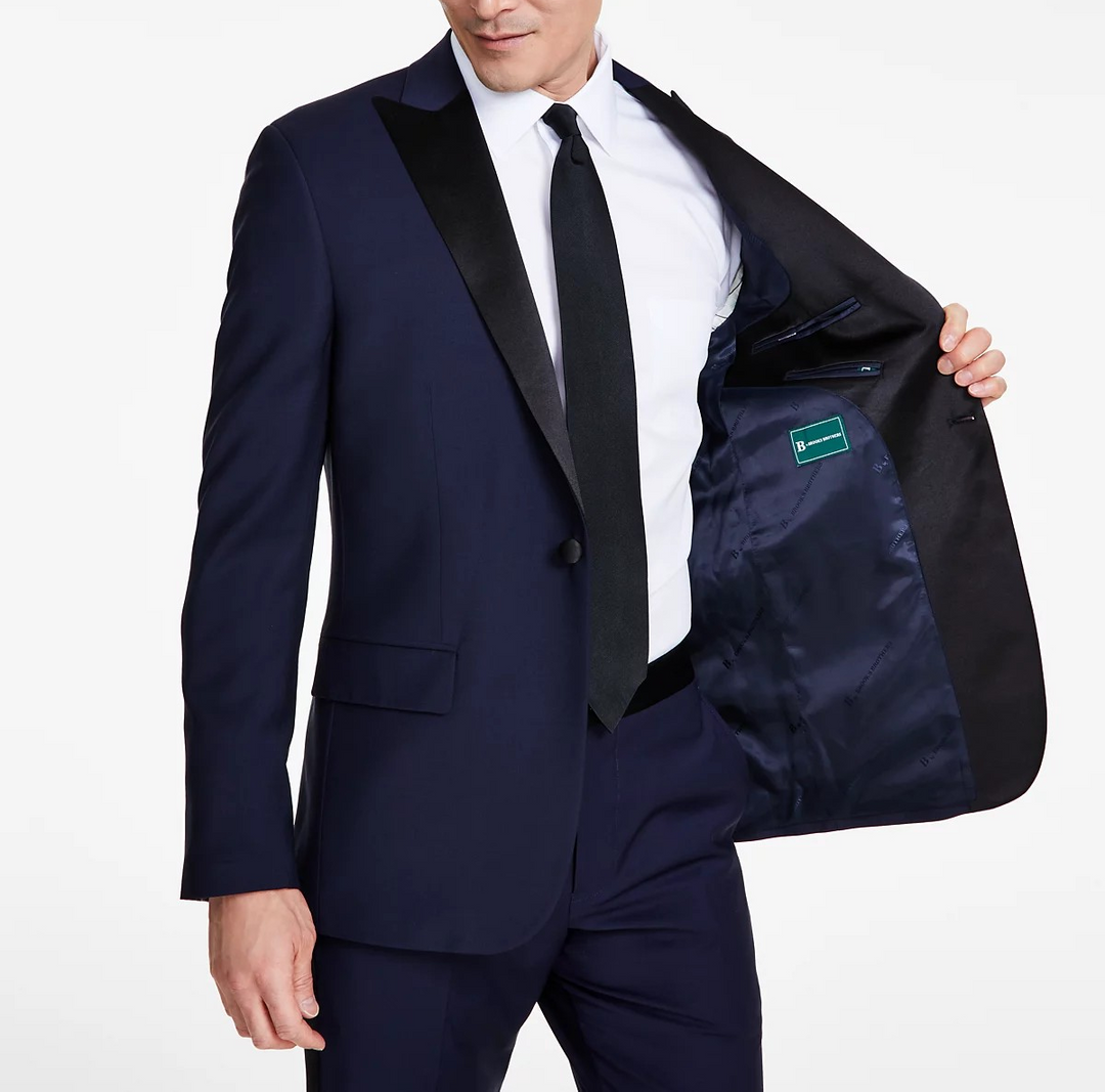 B By Brooks Brothers Men's Classic-Fit Stretch Tuxedo Suit Jacket MSRP $495