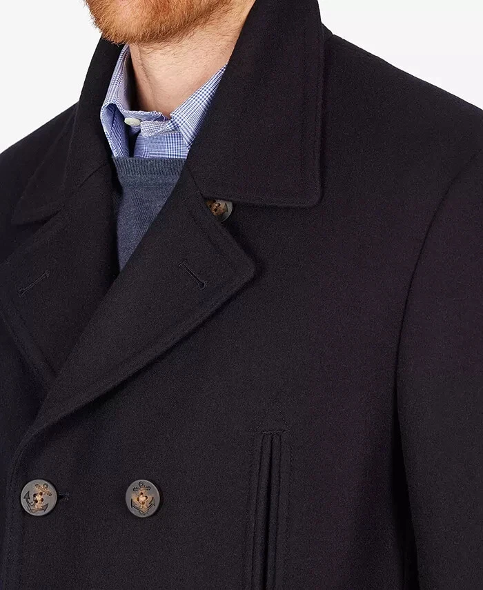 Lauren Ralph Lauren Luke Wool-Blend Classic-Fit Peacoat MSRP $395