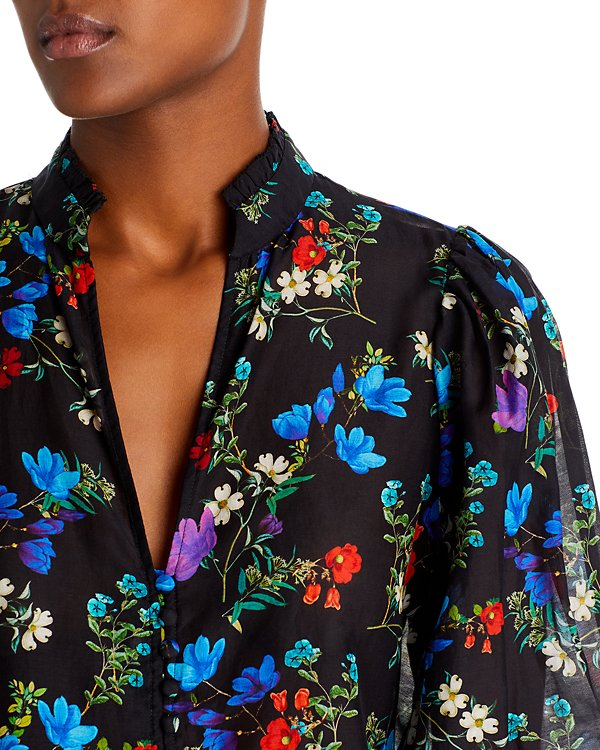 Alice And Olivia Women's Silk Floral Blouse MSRP $395