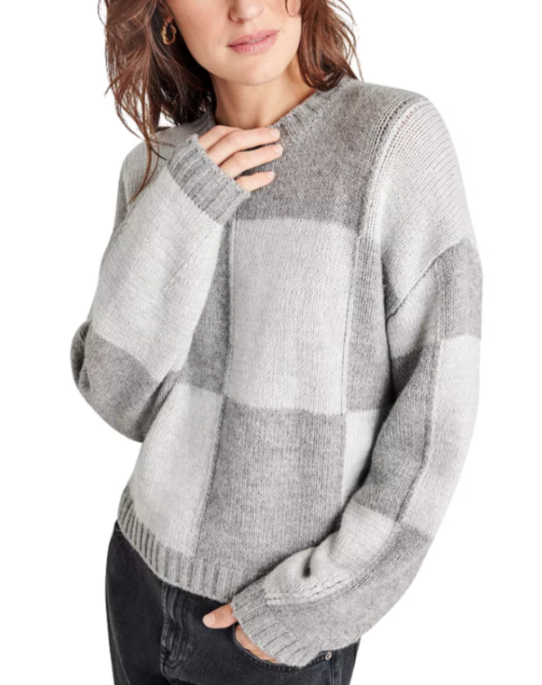 Splendid Kit Color Blocked Checkerboard Sweater MSRP $158