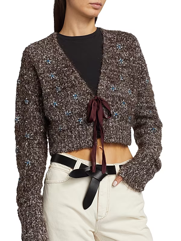 Free People Twinkle Crystal-Embellished Cardigan MSRP $198