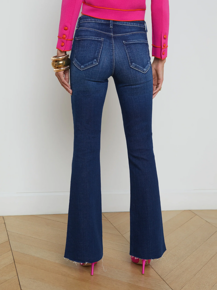 L AGENCE Sera Sneaker Flare Jean in Beacon MSRP $299