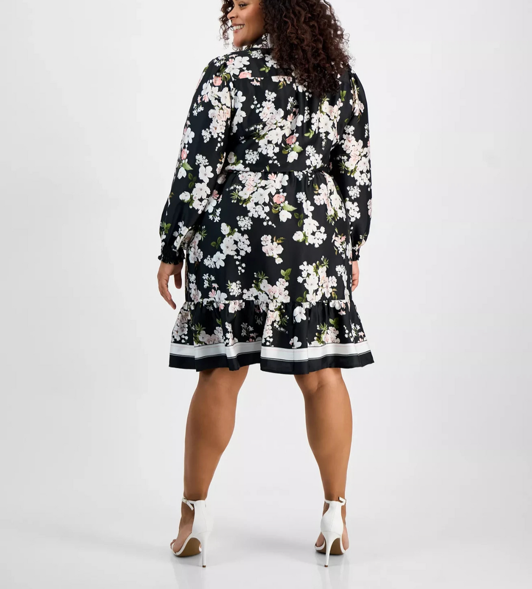 Anne Klein Plus Size Floral Button-Front Belted Shirtdress MSRP $149