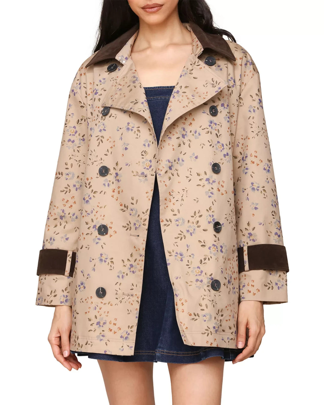 Avec Les Filles Mixed Media Oversized Trench Coat MSRP $159