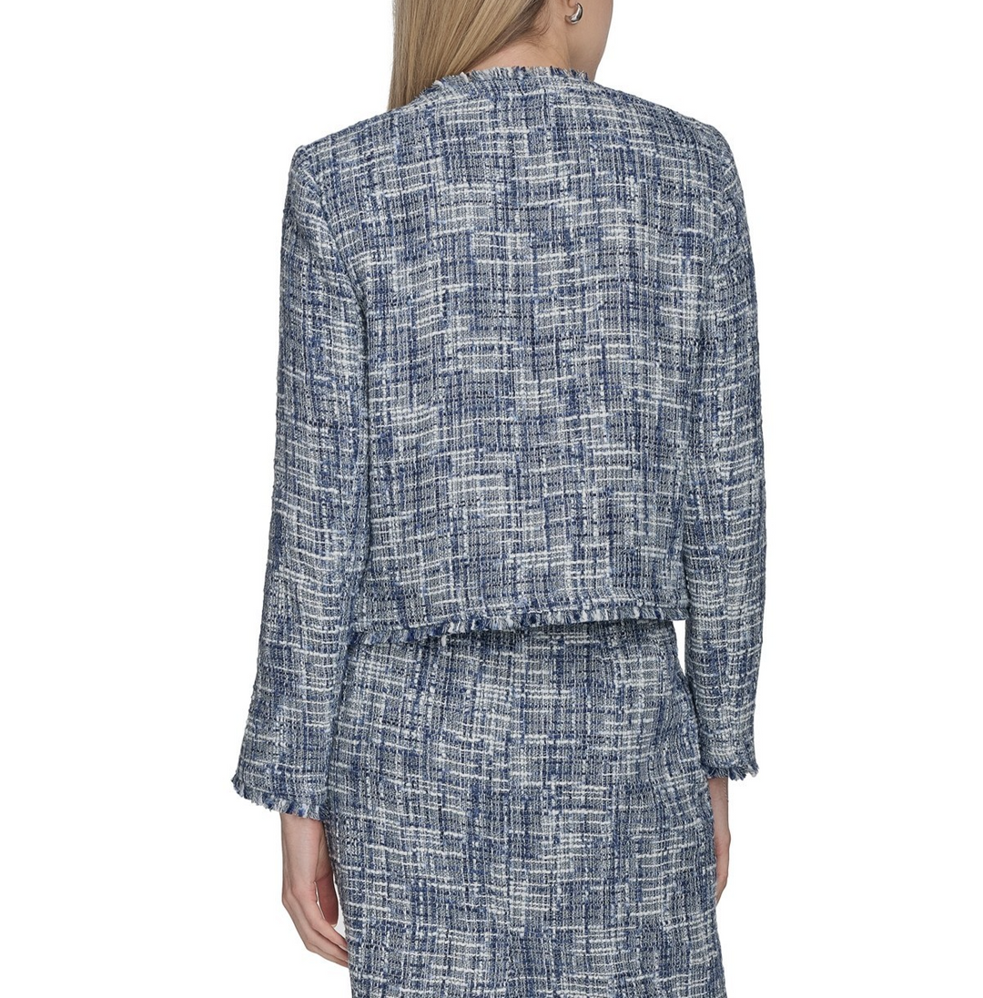 Calvin Klein Petite Open-Front Cropped Tweed Jacket MSRP $159