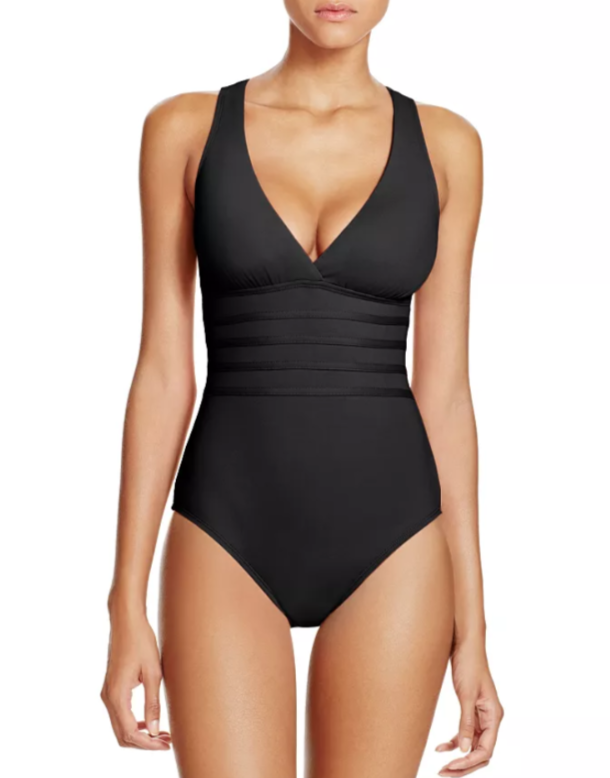La Blanca Island Goddess Multistrap Cross Back One Piece Swimsuit MSRP $135