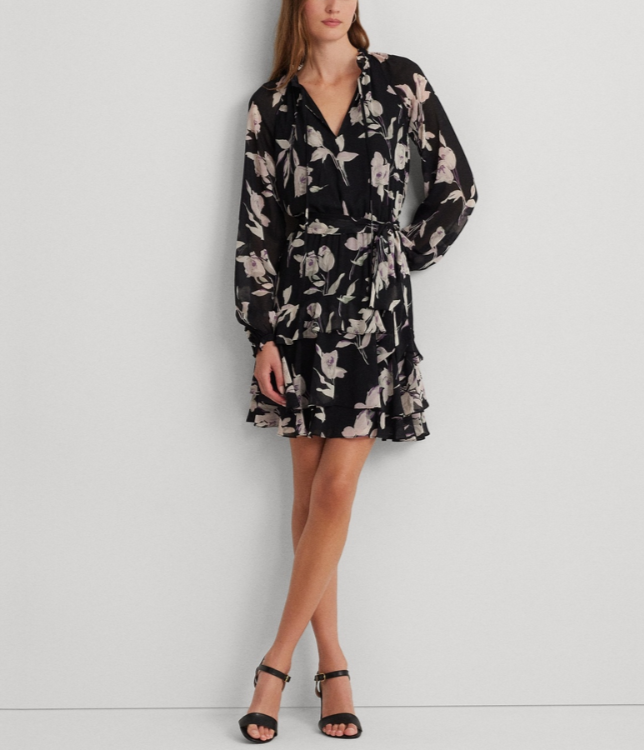 Lauren Ralph Lauren Petite Floral Fit & Flare Dress MSRP $185
