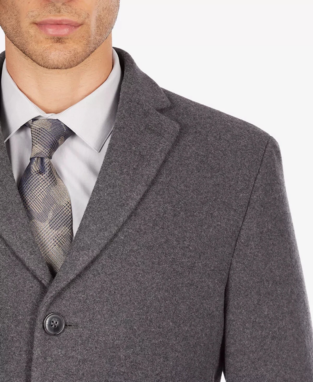 Calvin Klein Men's Prosper Wool-Blend Slim Fit Overcoat MSRP $395