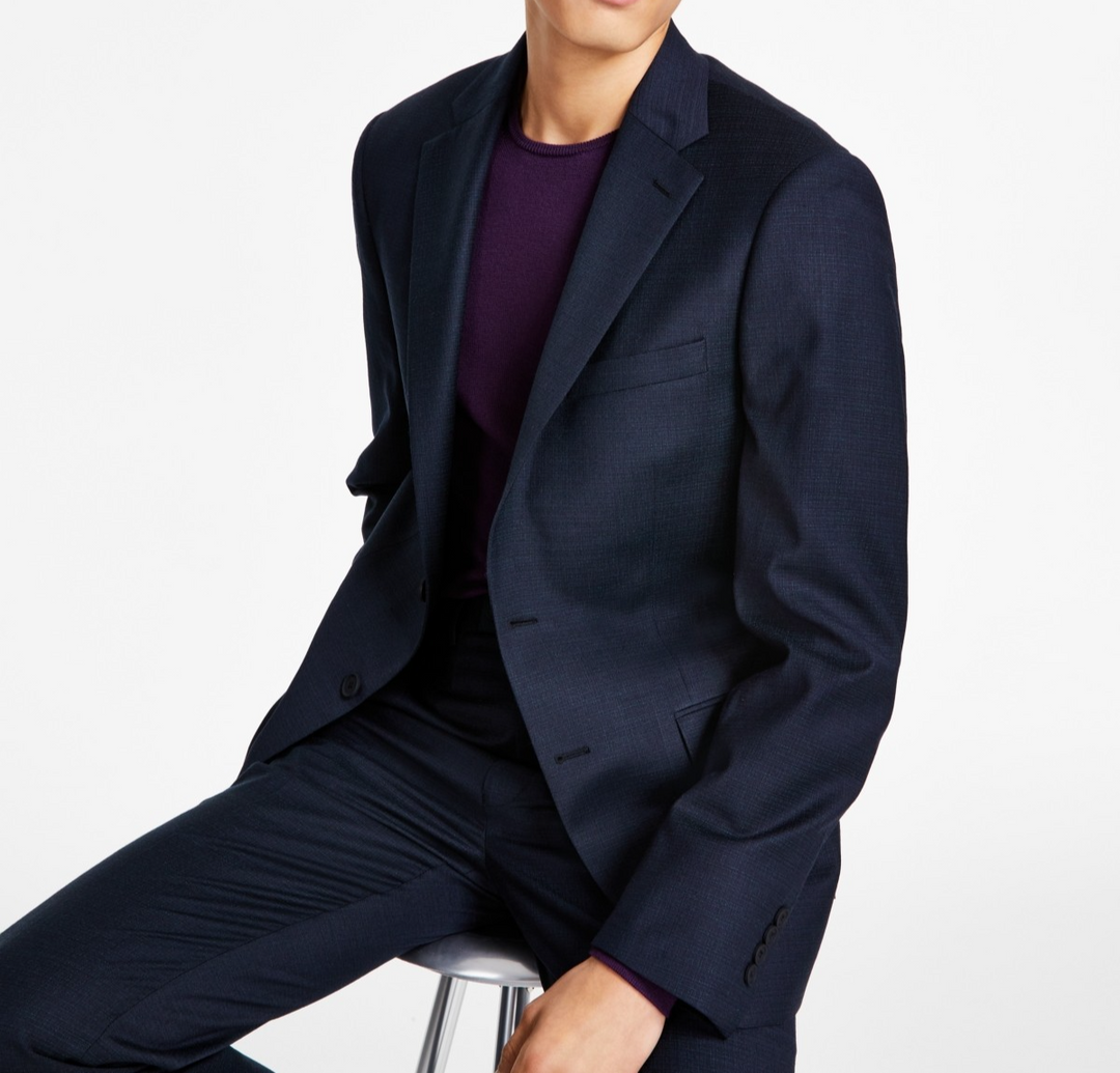 Calvin Klein Men's Slim-Fit Wool-Blend Stretch Suit Jacket MSRP $450