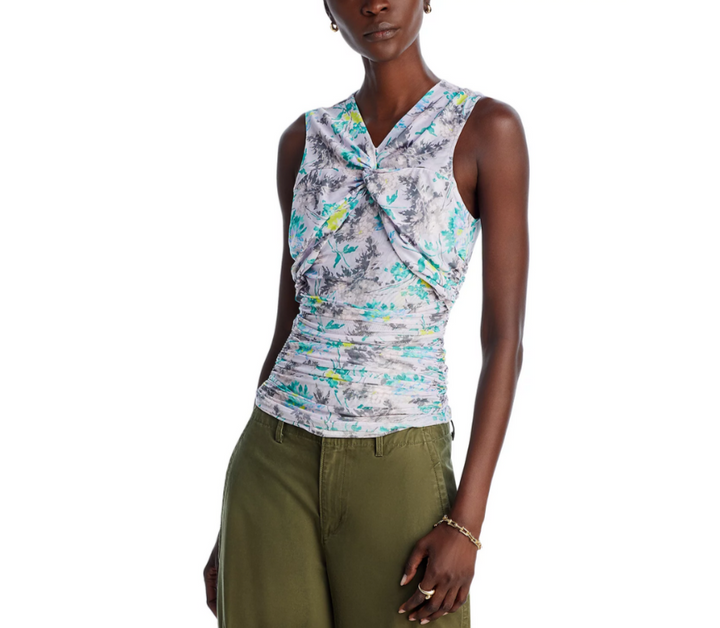 Cinq à Sept Aniya Floral Ruched Top MSRP $245