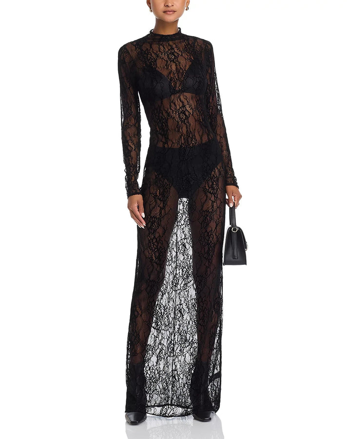 Good American Long Sleeve Lace Gown MSRP $189