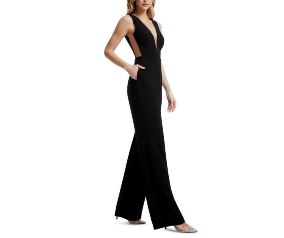 Dress the Population Katrina Plunging Neck Jumpsuit MSRP $268