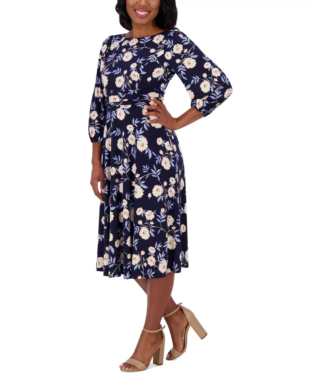 Jessica Howard Women's Floral-Print Midi Fit & Flare Dress MSRP $109