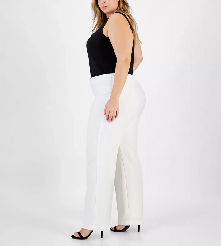 Kasper Plus Size Mid-Rise Full-Length Straight-Leg Pants MSRP $89